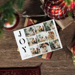 Collage Christmas Nine Fotos | Happy Joy Holiday Postkarte<br><div class="desc">Collage Christmas Nine Fotos | Happy Joy Holiday</div>