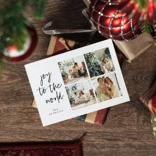 Collage Christmas Vier Fotos   Freude an der Welt Postkarte