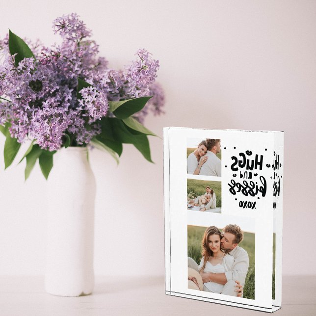 Collage Couple Foto & Hugs and Kisses Phrase Liebe (Von Creator hochgeladen)