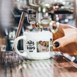 Collage Couple Foto & Hugs and Kisses Phrase Liebe Espressotasse