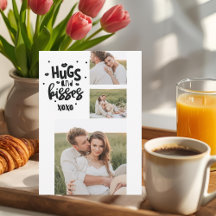 Collage Couple Foto & Hugs and Kisses Phrase Liebe