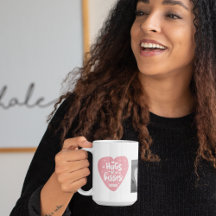 Collage Couple Foto & Hugs and Kisses PInk Herz