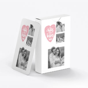 Collage Couple Foto & Hugs and Kisses PInk Herz Spielkarten
