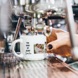 Collage Couple Foto & Lovely Romantic Quote Espressotasse