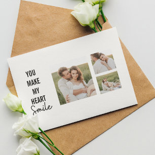 Collage Couple Foto & Lovely Romantic Quote Feiertagspostkarte