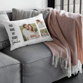 Collage Couple Foto & Lovely Romantic Quote Lendenkissen