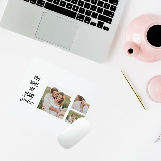 Collage Couple Foto & Lovely Romantic Quote Mousepad (Von Creator hochgeladen)