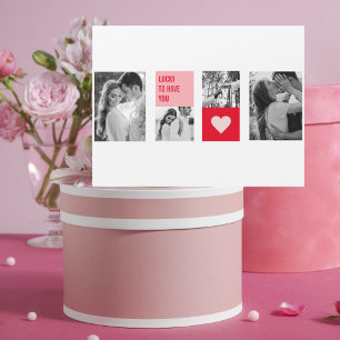 Collage Couple Foto   Moderne Valentingeschenke Magnetkarte