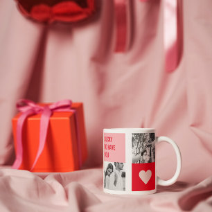 Collage Couple Foto   Moderne Valentingeschenke Tasse