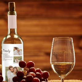 Collage Couple Foto & Romantic Family Gift Weinetikett