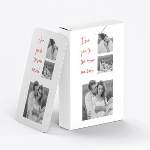 Collage Couple Foto & Romantic Quote Liebe You Pla Spielkarten