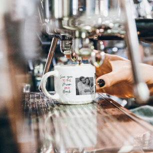 Collage Couple Foto & Romantisches Zitat zum Mond Espressotasse