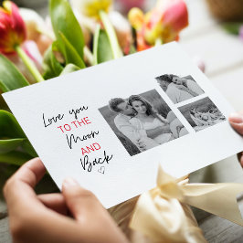 Collage Couple Foto & Romantisches Zitat zum Mond Feiertagspostkarte