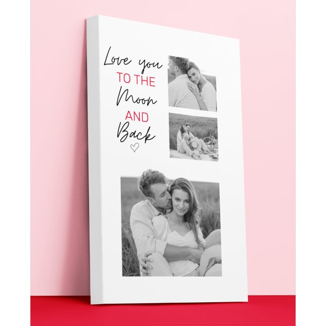 Collage Couple Foto & Romantisches Zitat zum Mond Leinwanddruck (Von Creator hochgeladen)