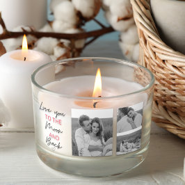 Collage Couple Foto & Romantisches Zitat zum Mond Rechteckiger Aufkleber