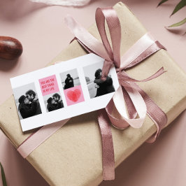 Collage Couple Foto | Valentines Rosa und Rotes He Geschenkanhänger