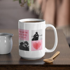 Collage Couple Foto | Valentines Rosa und Rotes He Kaffeetasse