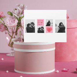 Collage Couple Foto | Valentines Rosa und Rotes He Magnetkarte