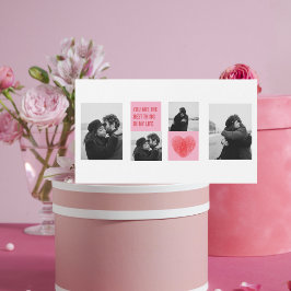 Collage Couple Foto | Valentines Rosa und Rotes He Magnetkarte