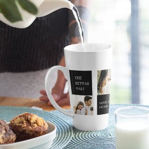 Collage Couple Foto Valentingeschenk Milchtasse