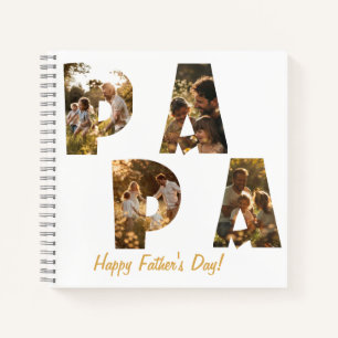 Collage Cutout Letters PAPA I White Notizbuch