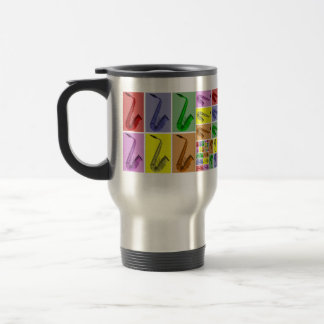 Collage der bunten Saxophone-Fibonacci-Reise-Tasse Reisebecher