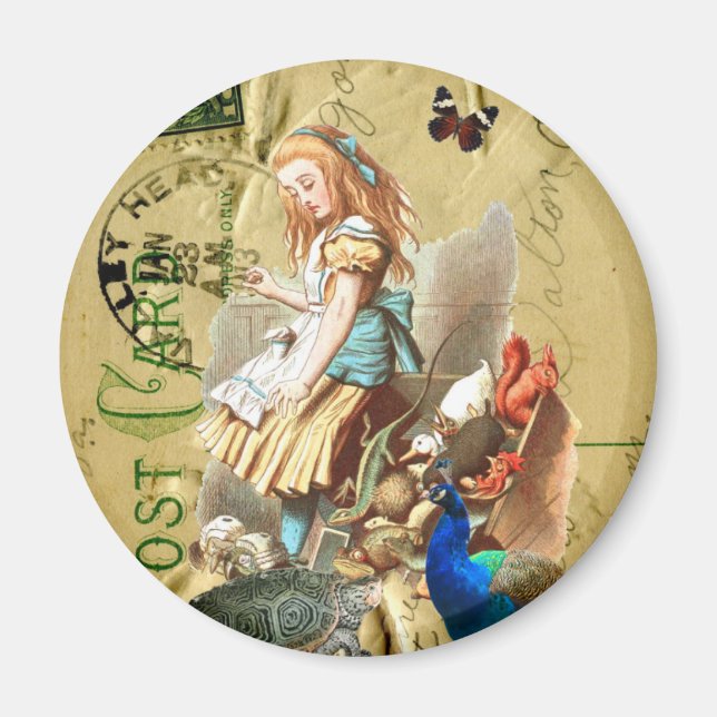 Collage der Vintagen Alice im Wunderland Magnet (Vorne)