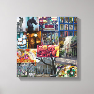 Collage des französischen Viertels Leinwanddruck