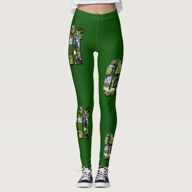 Collage des Golf Picture, Green Leggings (Vorderseite)