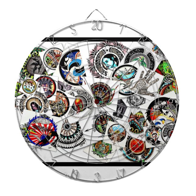 Collage Drawing Dartscheibe (vorne)