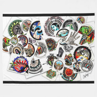 Collage Drawing Fleecedecke