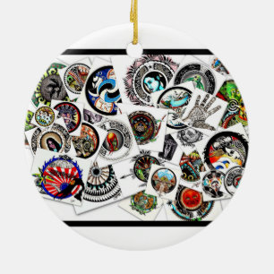 Collage Drawing Keramik Ornament