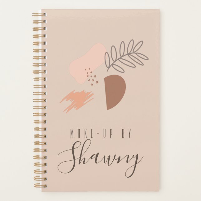 Collage Earth Tone Makeup Artist Salon Beauty Planer (Vorderseite)