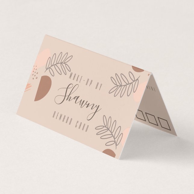 Collage Earth Tone Makeup Artist Salon Rewards Visitenkarten (Vorderseite)