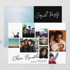 Collage Editable Multi Foto Graduation Party Einladung