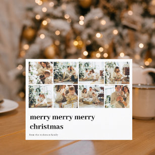 Collage Family Foto   Frohe Weihnachten Postkarte