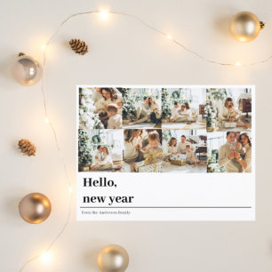 Collage Family Foto   Hallo Neues Jahr Postkarte