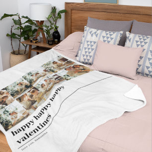 Collage Family Foto Happy Valentines Fleecedecke