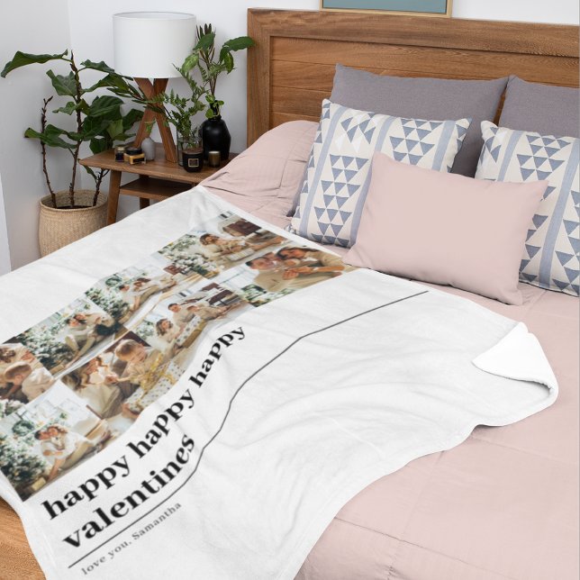 Collage Family Foto | Happy Valentines Fleecedecke (Von Creator hochgeladen)