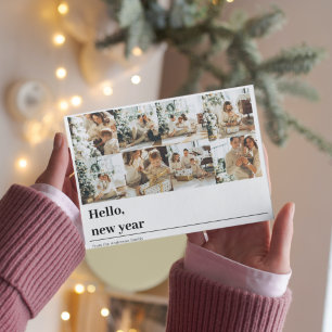 Collage Family Foto   Hello New Year Postcard Feiertagspostkarte