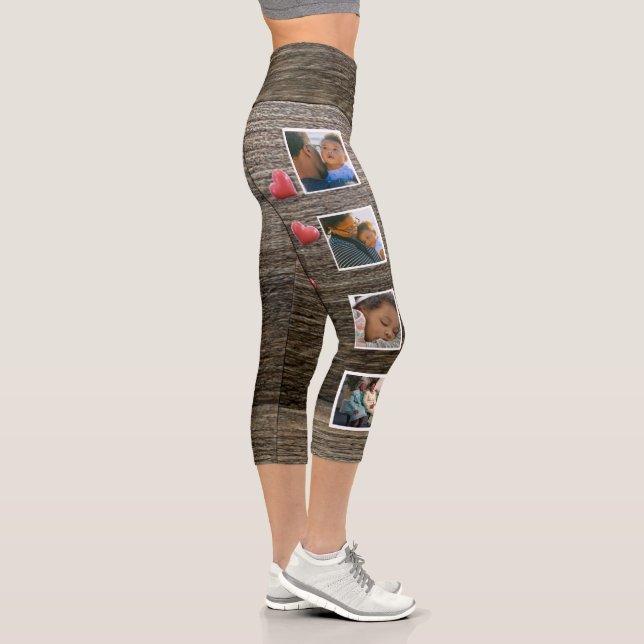 Collage Family Fotos Maus hinzufügen Fotos Rustika Capri Leggings (Rechts)