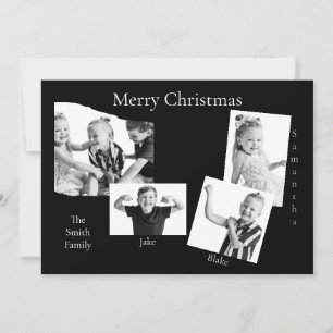 Collage Foto B/W Flat Holiday Card Feiertagskarte