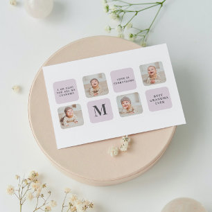 Collage Foto & Beste Oma je Bestes Lila Geschenk Feiertagspostkarte