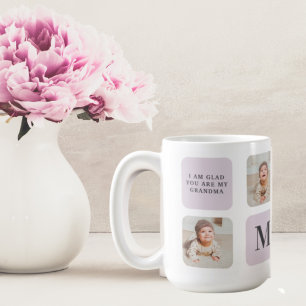 Collage Foto & Beste Oma je Bestes Lila Geschenk Kaffeetasse
