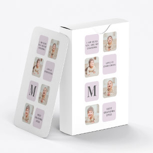 Collage Foto & Beste Oma je Bestes Lila Geschenk Spielkarten