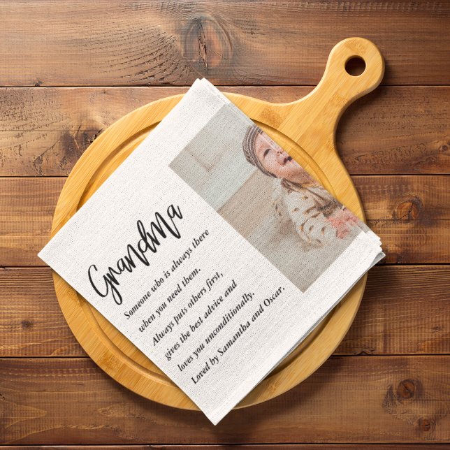 Collage Foto & Beste Oma je Bestes Schönheitsgesch Geschirrtuch (Von Creator hochgeladen)