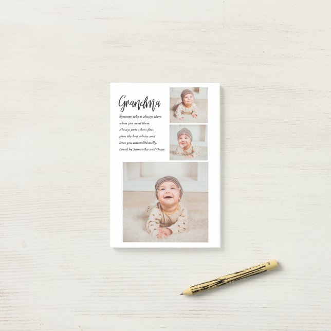 Collage Foto & Beste Oma je Bestes Schönheitsgesch Post-it Klebezettel (Auf Schreibtisch)