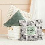 Collage Foto Beste Opa je Pastete Minze Geschenk Kissen<br><div class="desc">Dieses wunderschöne Collage Foto ist der perfekte Weg, um Ihre Liebe für Ihren Großvater zum Ausdruck zu bringen. Mit der herzlichen Botschaft "We Liebe you Großpa" in elegantem Schriftzeichen vor einem beruhigenden pastellfarbenen Pfefferminzhintergrund erweckt dieses Stück die Wärme und Zuneigung, die Sie für Ihren Großvater spüren. Das Collage Design erlaubt...</div>