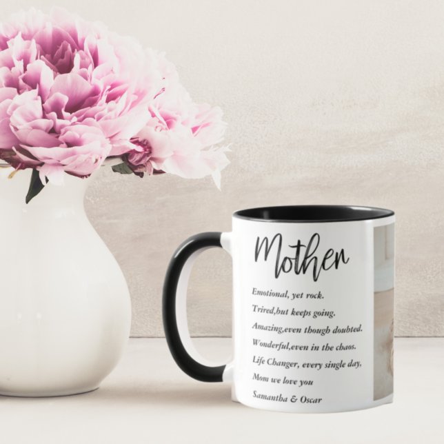 Collage Foto & Bestes Mutterquote Schönes Geschenk Tasse (Von Creator hochgeladen)