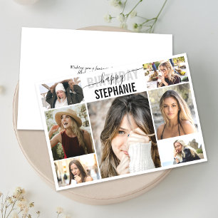 Collage Foto Custom Birthday Grußkarte